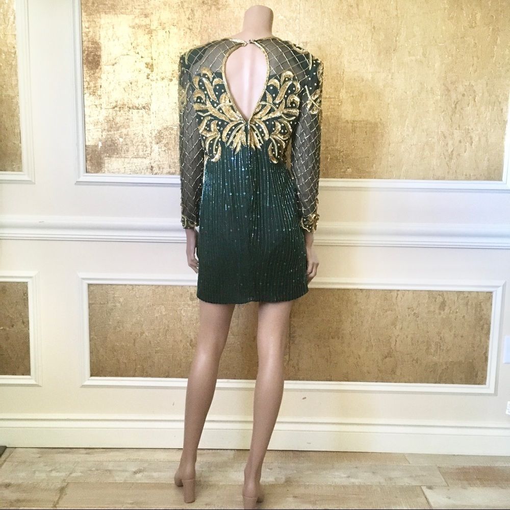 Lawrence Kazar New York vintage beaded dress S - Picture 6 of 16
